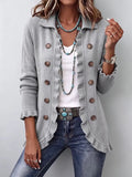 Manoli | Blazer Gris Jaspeado con Volantes