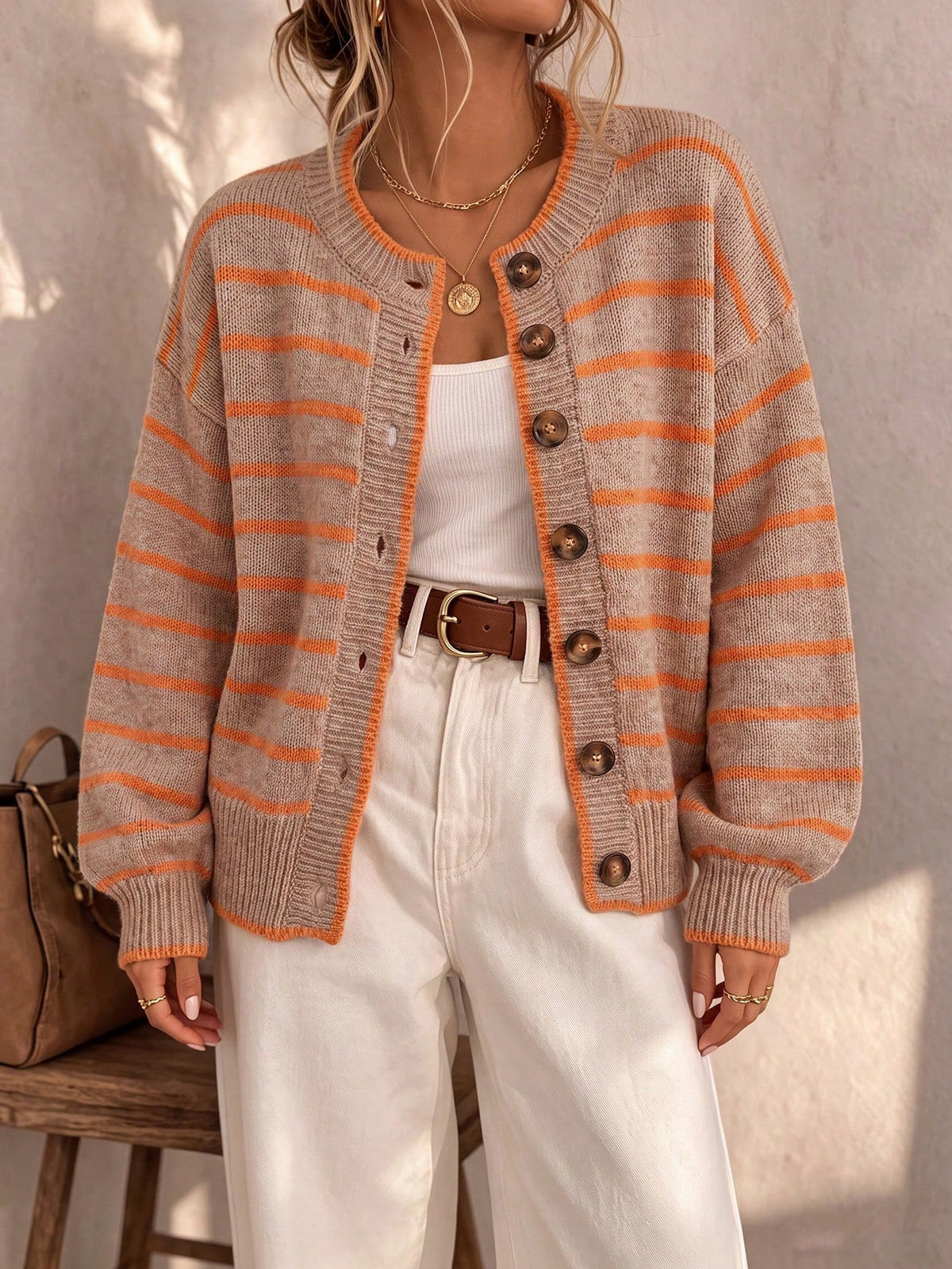 Celia™ | Cárdigan de Punto a Rayas Elegante