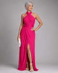 Velora | Vestido Midi con Cuello Halter Cruzado