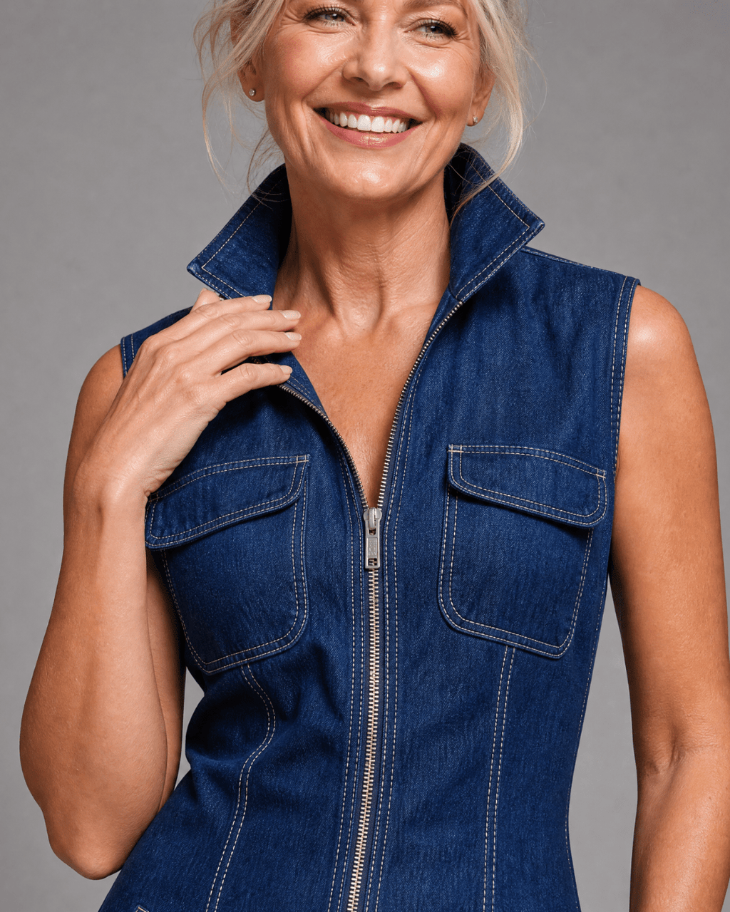 Samantha | Enterizo Denim de Pierna Ancha sin Mangas
