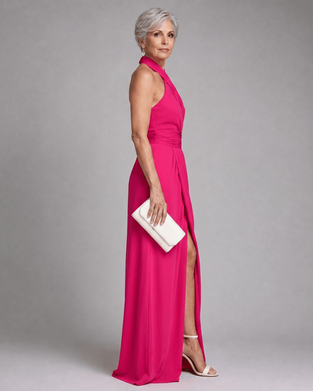 Velora | Vestido Midi con Cuello Halter Cruzado