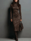Lorene | Vestido midi de efecto ante