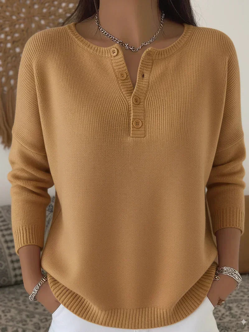 Helena™ | Suéter de Punto con Botones Henley