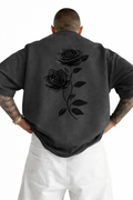 Camiseta Oversize Doble Rosa Negra