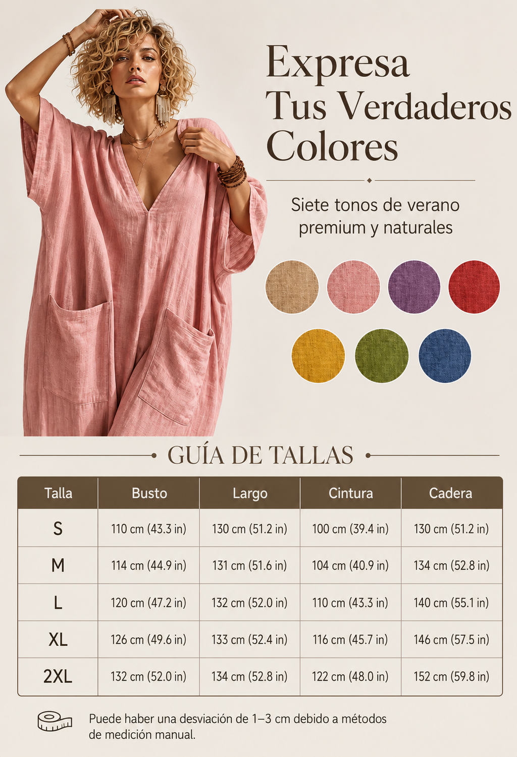 Mono de verano holgado para mujer con cuello en V
