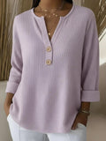 Lucía™ | Camiseta Henley con Textura Waffle y Botones
