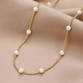 Collar de dorado con perla de agua dulce
