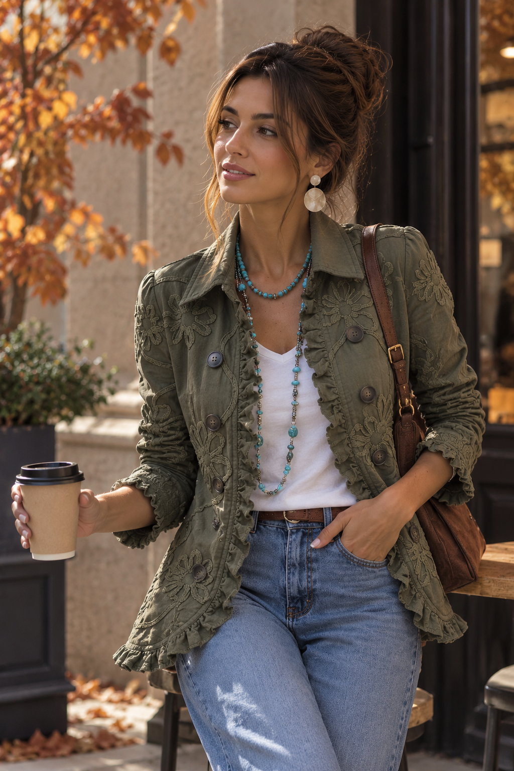 María José | Blazer Bordada con Volantes