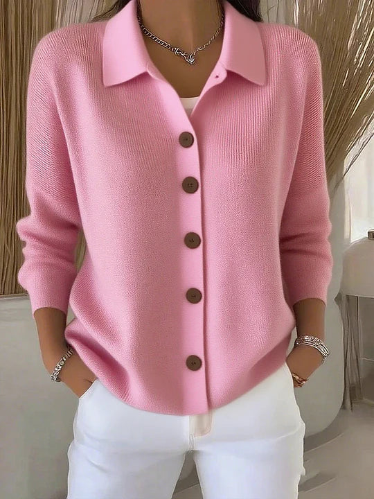 Josefina™ | Cárdigan de Punto con Cuello Alto y Botones