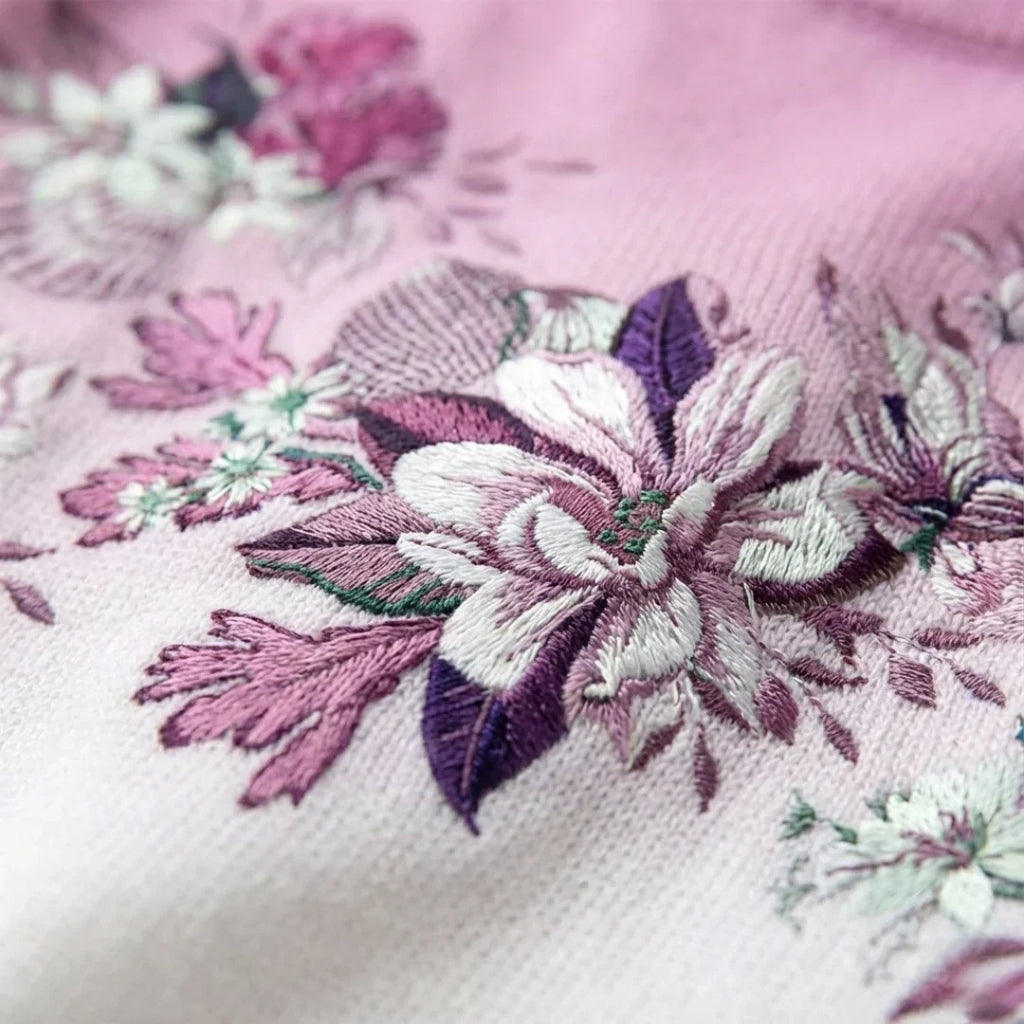 Alba™ | Suéter Floral de Algodón con Cuello Alto