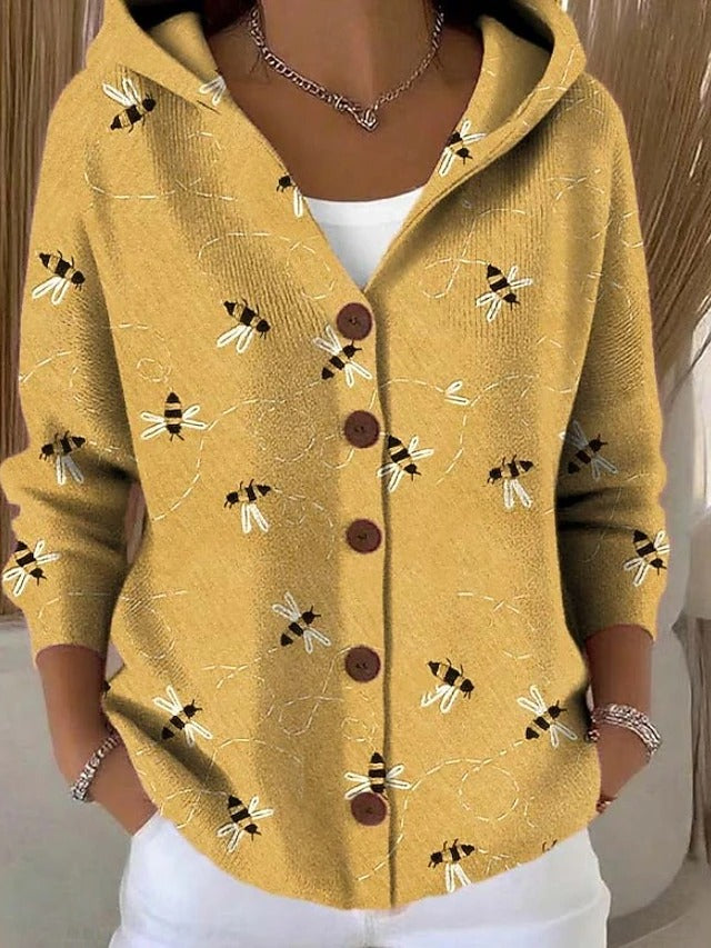 Paloma™ | Cárdigan de Punto Estampado con Capucha