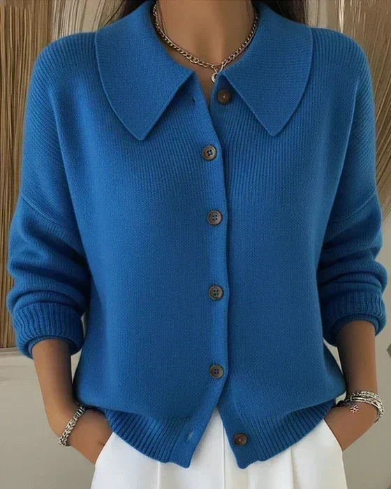 Vega™ | Cárdigan de Punto con Cuello Camisero