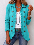 Fina | Blazer Turquesa con Volantes