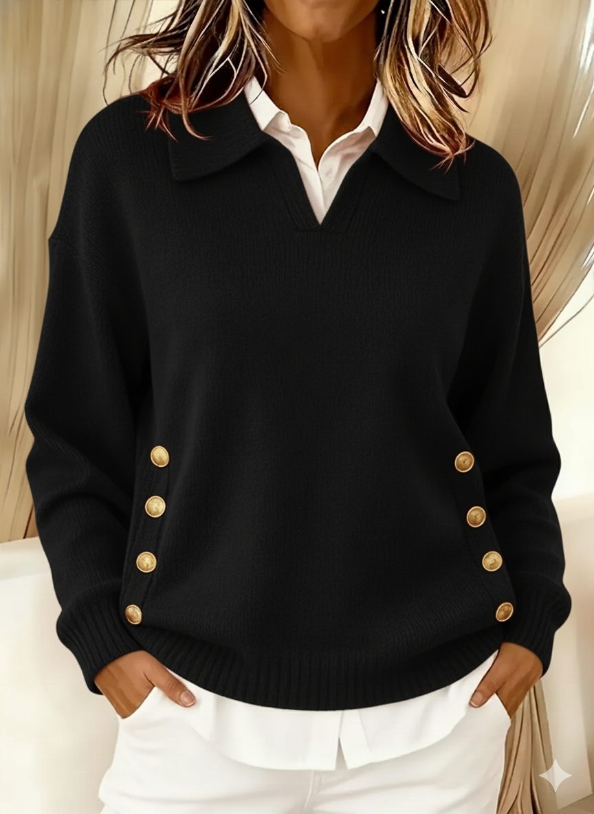 Valentina™ | Suéter con Cuello Polo y Botones