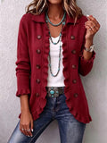 Paqui | Blazer rojo rubí con volantes