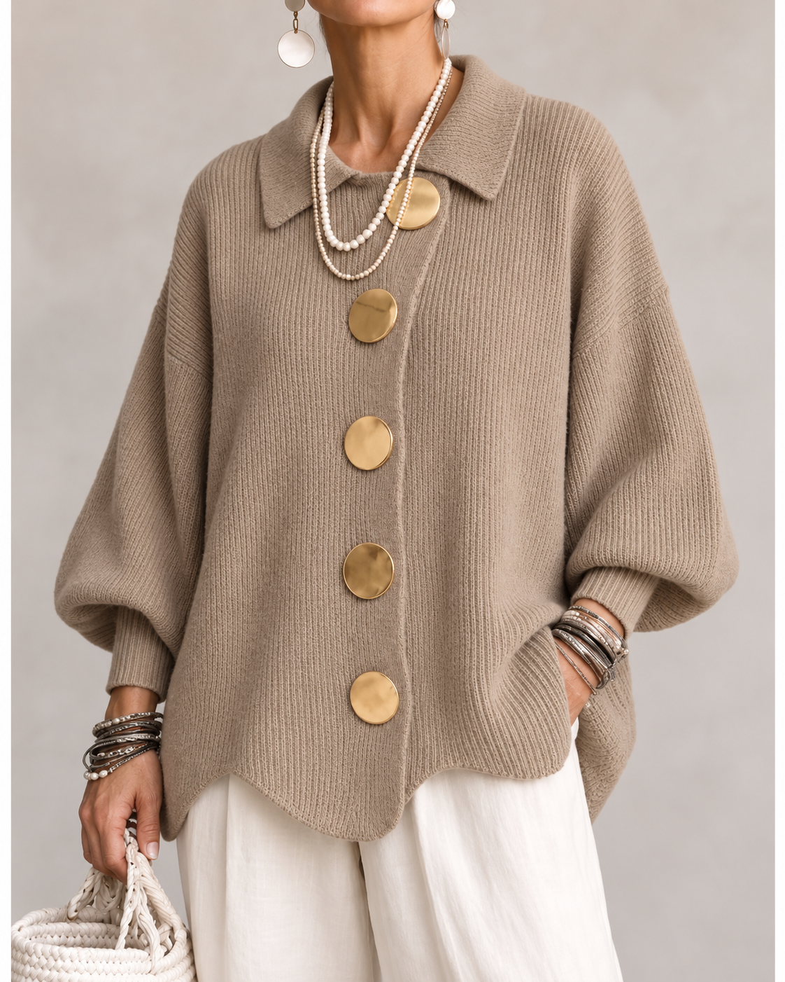 Ardelle™ | Cardigan Oversize con Cuello