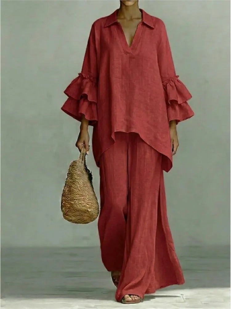 Conjunto Alba Algodón y Lino de Movimiento Elegante