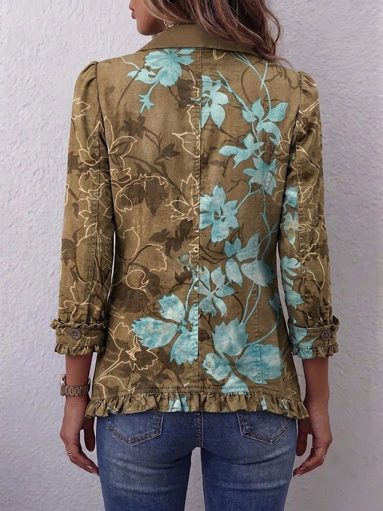 Marga | Blazer Floral Degradado con Volantes
