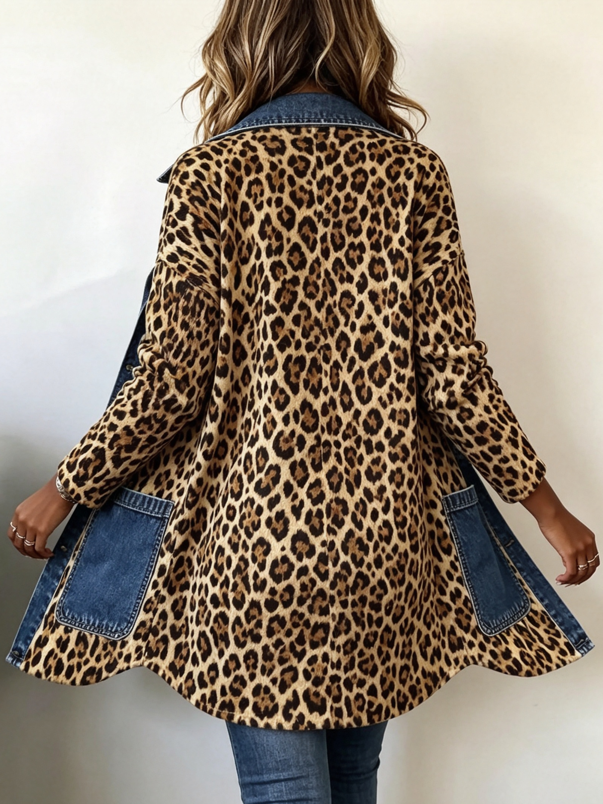 Charo | Blazer Largo de Leopardo con Vaquero