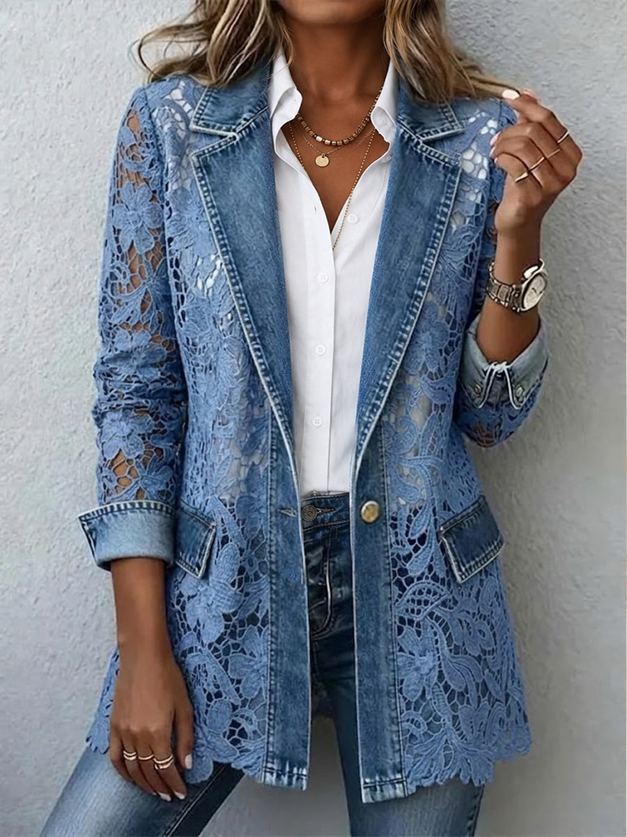 Estefanía | Blazer con Encaje Floral