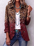 Juana | Blazer leopardo color vino con volantes